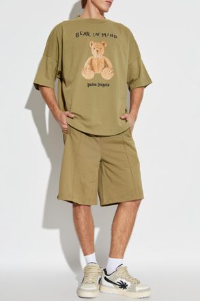 Palm Angels T-shirt With Print, Mens, Green