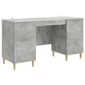 vidaXL Escritorio Con Estante Gris Hormig&oacute;n 142,5 X 50 X 75 Cm Vidaxl