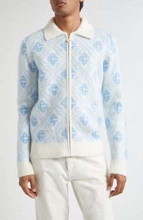 Casablanca Monogram Full Zip Cardigan at Nordstrom, Size X-Large