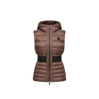 Moncler Moncler Melia Hooded Down Vest, Women, Brown, Size: 00