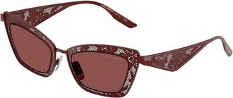 Dolce & Gabbana Authentieke Bril met Topdienst - Dames - Zonnebrillen - Rood - 51 MM - Accessoires