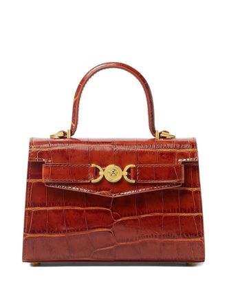 Versace small croc-effect tote bag - women - Calf Leather/Lamb Skin - OS - Brown