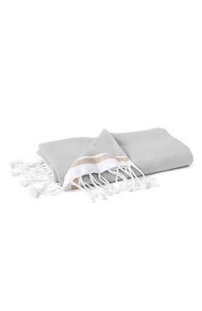Coyuchi Mediterranean Organic Cotton Bath Sheet in Seal W/Fawn at Nordstrom