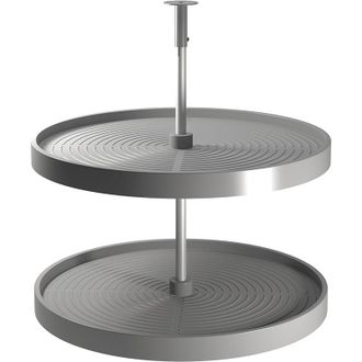 Emuca Emuca - Juego De Bandejas Circulares Shelvo Para Mueble De Cocina, Para M&oacute;dulo 800mm, Pl&aacute;stico Y Aluminio, Gris
