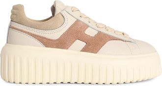 Hogan Stripes Beige Leater Sneakers