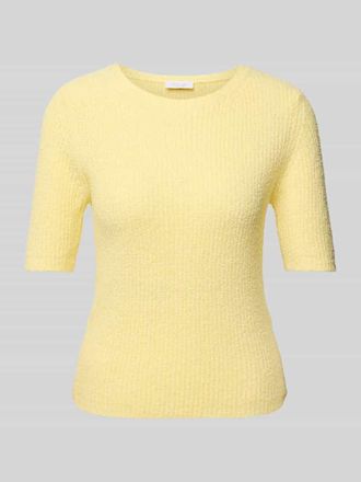 Rich & Royal Strickpullover mit 1/2-&Auml;rmel in Hellgelb, Gr&ouml;&szlig;e XL