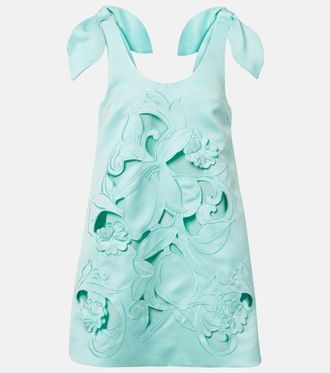 LEO LIN Harper bow-detail embroidered minidress