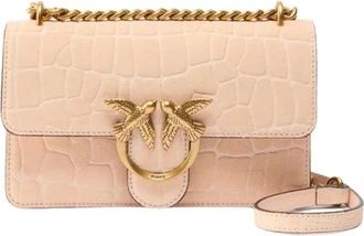 Pinko Mini Love Bag One - Dames - Schoudertassen - Roze - ONE Size - Leer - Tassen