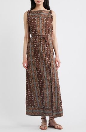 D&ocirc;en Amarante Bateau Neck Maxi Dress in Terre Foulard De La Mer at Nordstrom, Size Xx-Small