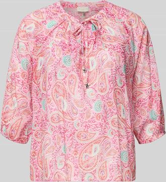 Milano Milano Italy Regular Fit Bluse mit 3/4-Arm in Pink, Gr&ouml;&szlig;e 36