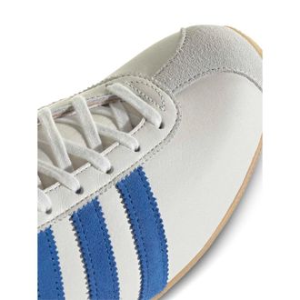 adidas Calf Leather and Suede with 3-Stripes Sneakers - White