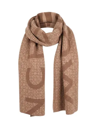 Givenchy Bicolor Wool & Silk Jacquard Scarf - Beige
