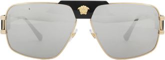 Versace Grey Mirror Silver Navigator Mens Sunglasses VE2251 10026G 63