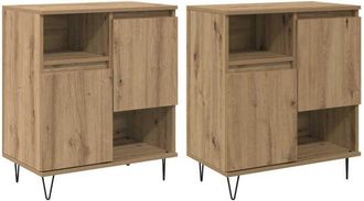 vidaXL Vidaxl - Tableros Lateral 2 pcs Roble artisan 120 x 35 x 70 cm