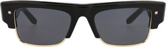 Valentino 52mm Square Sunglasses in Black Black Grey at Nordstrom Rack