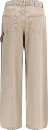 Pinko Womens Lauryn Jeans With Jeweled Cord Beige-Macrocistide Cotton; Lyocell