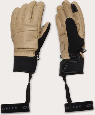 Oakley Mens Peak Leather Gloves, Pebble, Large