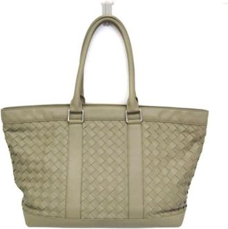 Bottega Veneta Pre-owned Tote Bags, female, Green, Size: ONE SIZE Pre-owned Leather shoulder-bags