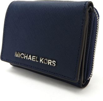 Michael Kors Navy Leather Wallet (Tri-Fold) (Pre-Owned)