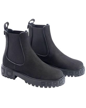 Ferragamo Logo Leather Bootie