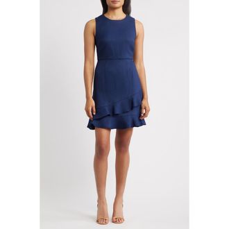 Julia Jordan Double Flounce Sleeveless Dress in Navy at Nordstrom Rack, Size 6
