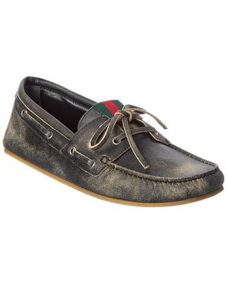 Gucci Gg Logo Leather Loafer