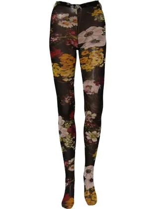 Dolce & Gabbana Floral Print Nylon Leggings - Black