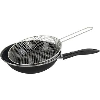 Magefesa Megafesa - 01102881, Padella per friggere, con cestello, 26 cm, Nero