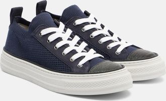 Brunello Cucinelli Monili suede-trimmed sneakers