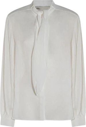 Tory Burch Georgette Bow Blouse - Dames - Blouses - Beige - S - Overhemden