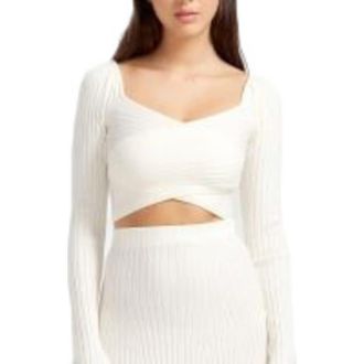 Belle & Bloom Forget Me Not Knit Crop in Cream at Nordstrom, Size Medium Au