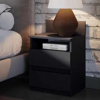 Vicco Mesilla De Noche Monty, Negro, 39.6 X 59.1 Cm, Vicco