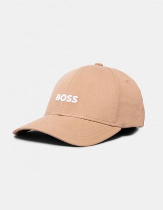 HUGO BOSS Mens BOSS Orange Zed Mens Cotton-Twill Six-Panel Cap with Embroidered Logo NOS - Medium Beige 260 - Tan - Size: ONE size