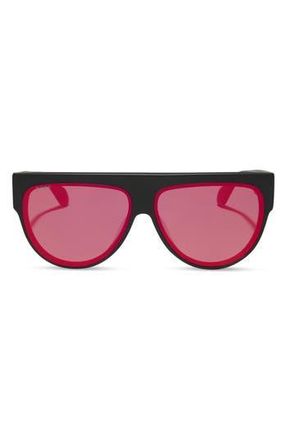 DIFF Eyewear Georgie 58mm Gradient Shield Sunglasses in Matte Black /Red Hot Mirror at Nordstrom Rack