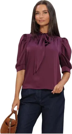 Lina Locchi Dames, Blouses & Shirts, Paars, Maat: XS
