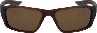 Nike 59mm Brazen Shadow Rectangle Sunglasses in Matte El Dorado Black Brown at Nordstrom Rack
