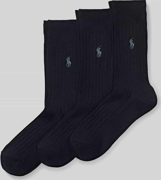 Ralph Lauren Socken mit Logo-Stitching im 3-er-Pack in Black, Gr&ouml;&szlig;e 39-42