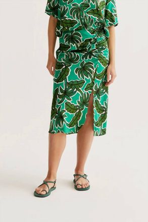 Compa&ntilde;&iacute;afant&aacute;stica Palm Trees Midi Skirt In Green