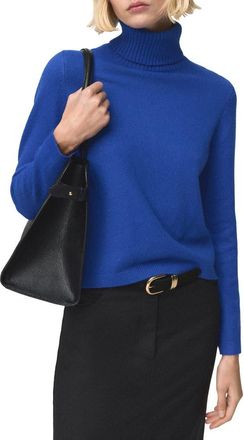 Mango Turtleneck Sweater in Vibrant Blue at Nordstrom, Size Small
