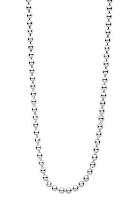 Lagos Mens Signature Caviar Ball Chain Necklace in Silver at Nordstrom, Size 22