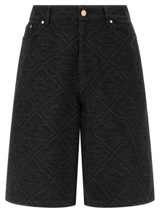 Casablanca Black Cotton Bermuda Mens Shorts