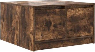 vidaXL Mesa De Centro Con Cajones Roble Ahumado 70,5x70x40 Cm Vidaxl