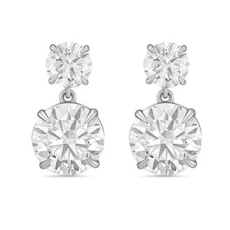 Diana M. Jewels 14KT WG 12.00 Ct TW of Lab grown round diamonds drop earrings