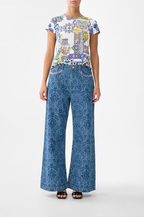 Camilla Slim Fit Round Neck T-Shirt in Espa&ntilde;a Nirvana at Nordstrom, Size X-Small Au