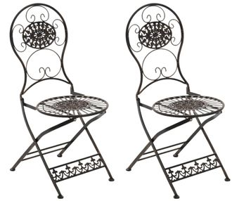 Clp Set de 2 sillas para exterior plegables en Metal Bronce