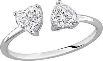 Rina Limor Silver 1.00 Ct. Tw. Created White Moissanite Toi Et Moi Ring