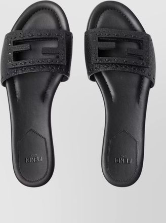 Fendi leather slide sandals