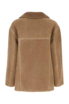 Fendi Mens Camel Shearling Jacket Natural Exterior: Giubbini