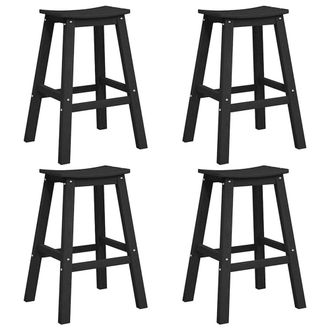 Berkfield Home Bar Stools 6 pcs Black HDPE