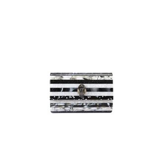 Kurt Geiger Wallets & Cardholders, female, Black, ONE SIZE, Party Eagle Striped Clutch Black